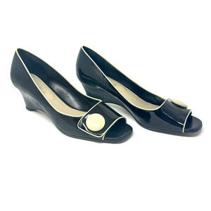 Nickels Womens Shoes Size 10 Dark Brown Patent Acton Open Toe